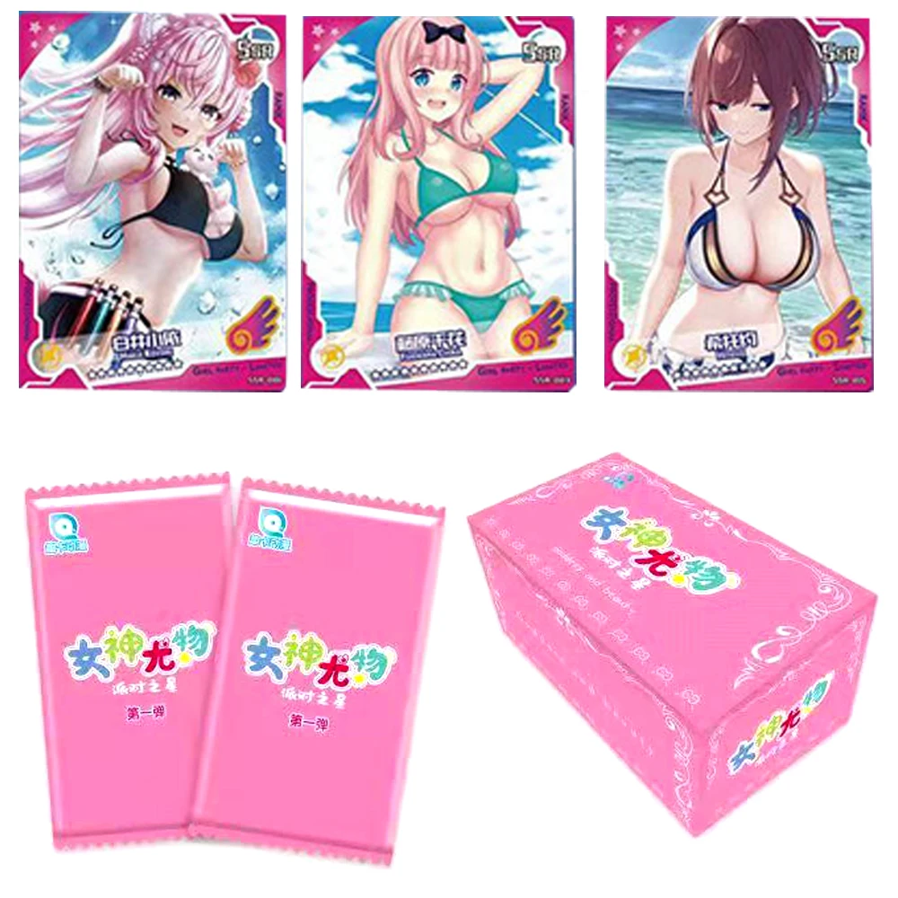 Original Goddess Story Anime Figures Bronzing Barrage Flash Cards Rem Swimsuit Collectible Cards Toy Birthday Gifts For Children