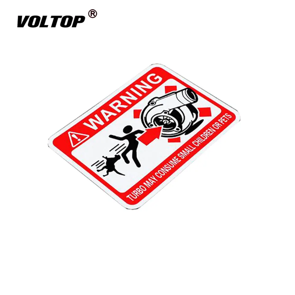 

12*9 см предупреждающая турбо может потреблять маленьких детей или домашних животных наклейка с сигнализацией забавные Светоотражающие вин...