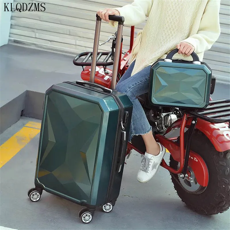 KLQDZMS 20/24/26/28inch New Men's Fashion Rolling Carry-on Luggage Set Women's Trolley Suitcase with Wheels Handheld Makeup Bag