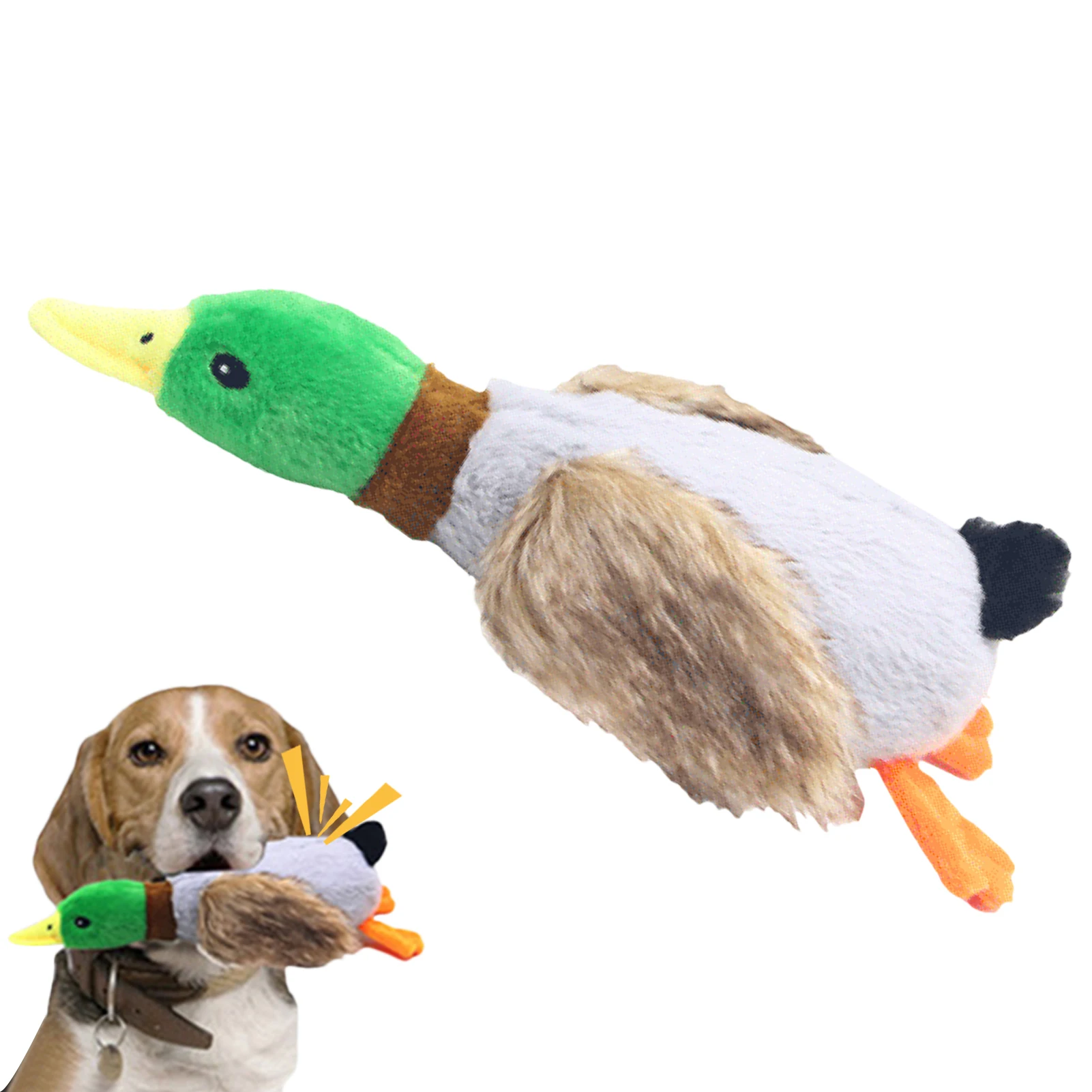 

Plush Duck Dog Toy Sew Firmly Puppy Chew Toys Squeaky Dog Toys for Aggressive Chewers Duck Interactive Filler Chew Toys