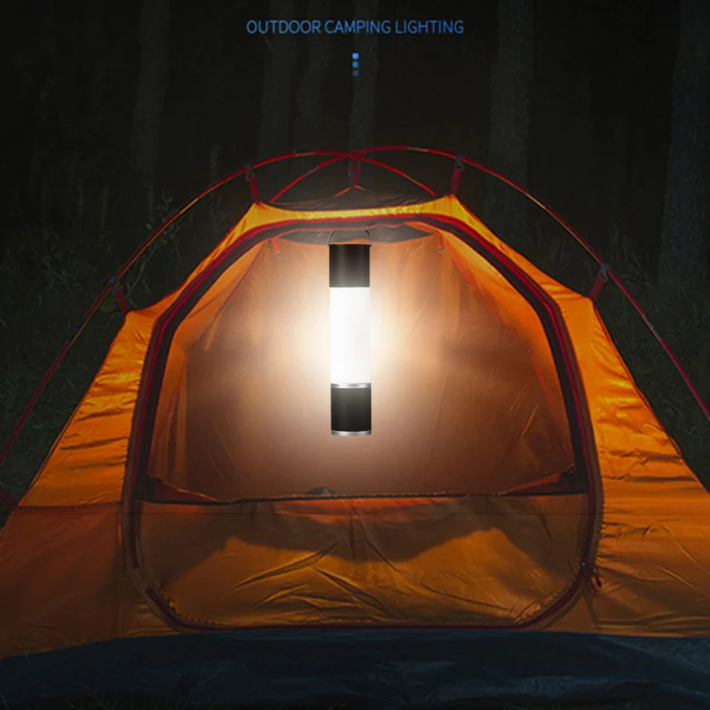 

Outdoor Camping LED Telescopic Flashlight with Tripod Nuts Multifunctional Rechargeable Retractable Torch Light Table Lamp Tools