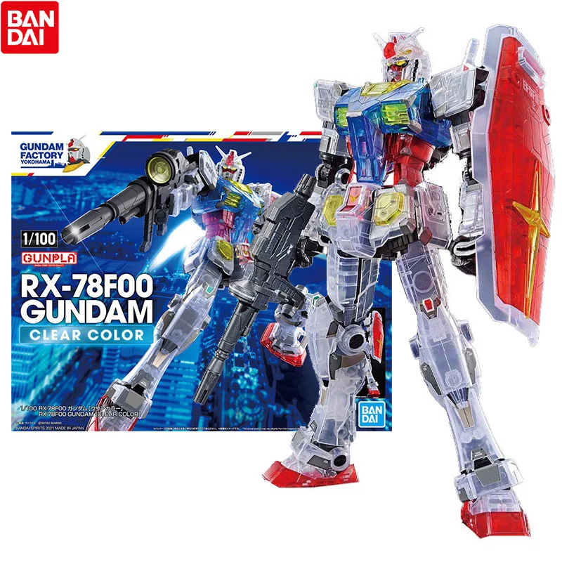 

Bandai Genuine Gundam Model Kit Anime Figure MG RX78F00 Clear Color Collection Gunpla Anime Action Figure Toys for Children