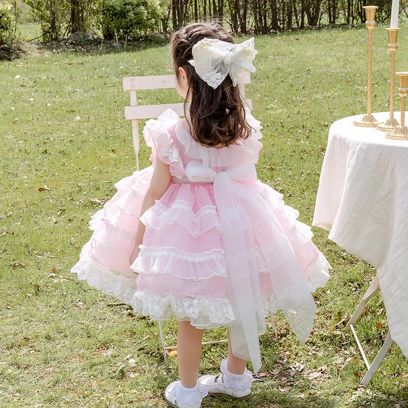 

Испанское Королевское Платье для маленьких девочек, детские Свадебные платья на день рождения, детское бальное платье принцессы Лолиты для...