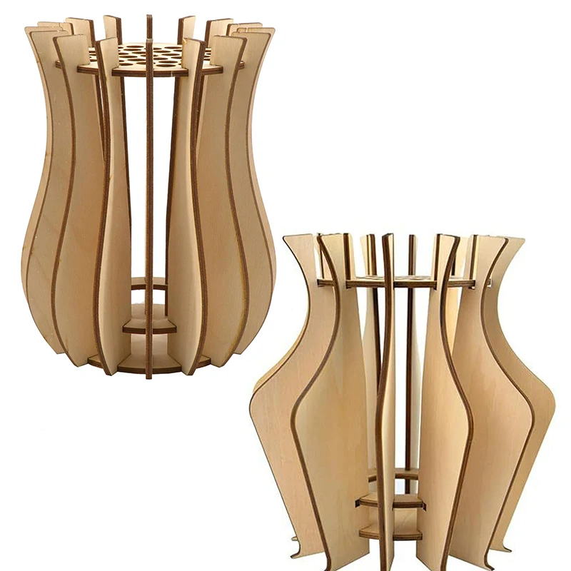 3D Деревянная Ваза Для Искусственных Цветов DIY Сборочный Комплект ...