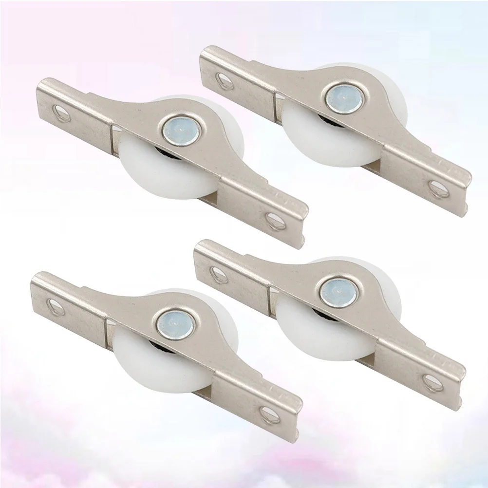 

Roller Door Curtain Track Wheel Shower Mini Glider Sliding Window Pulley Wardrobe Cabinet Carrier Drapery Rail Metal Rollers