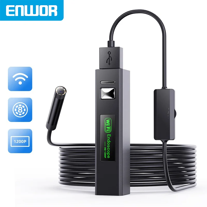 Эндоскоп ENWOR беспроводной с камерой 8 мм 1200P 2 0 МП Wi-Fi |