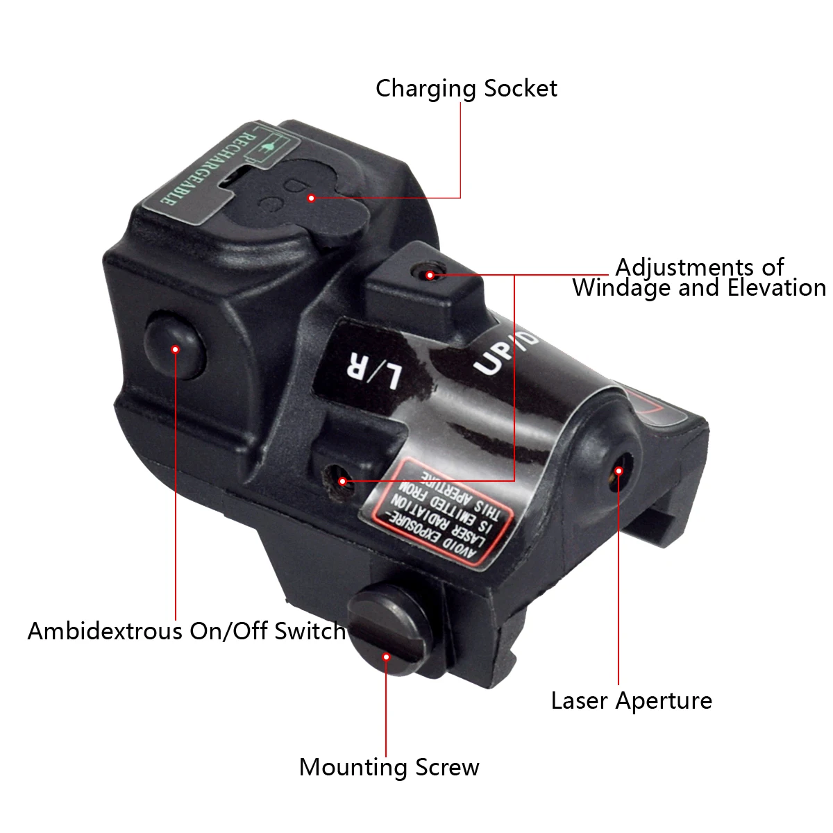 Тактический перезаряжаемый пистолет Glock 17 18c 19 зеленый лазерный прицел