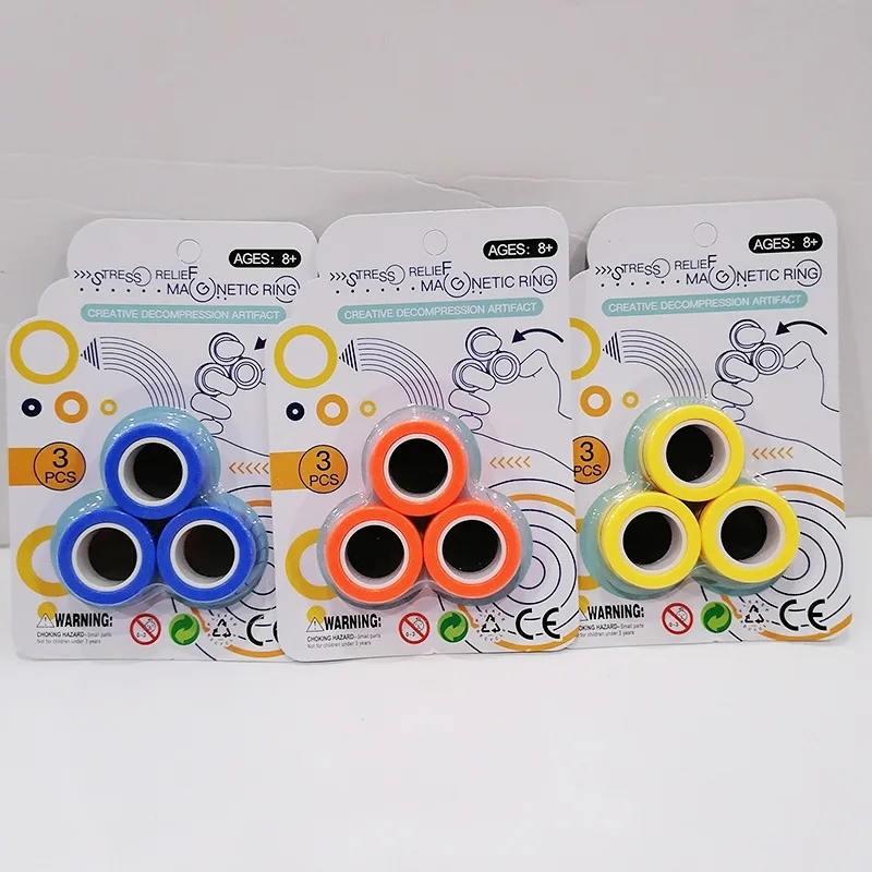 

Lateefah-anillo magnético de moda, artefacto , giroscopio de la yema del dedo, alivio del estrés, juego giratorio para fiesta
