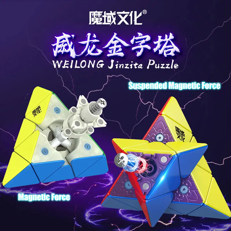 

Moyu New Weilong WRM Pyramid Puzzle Stickerless Speed Magnetic Cube MagLev Cubes Toy Educational Magnetic Toys Twist Cubes