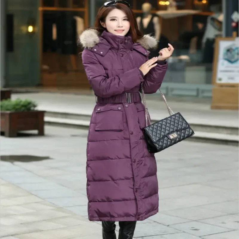 Tcyeek толстый теплый белый пуховик для женщин 2020 новое длинное пальто женская