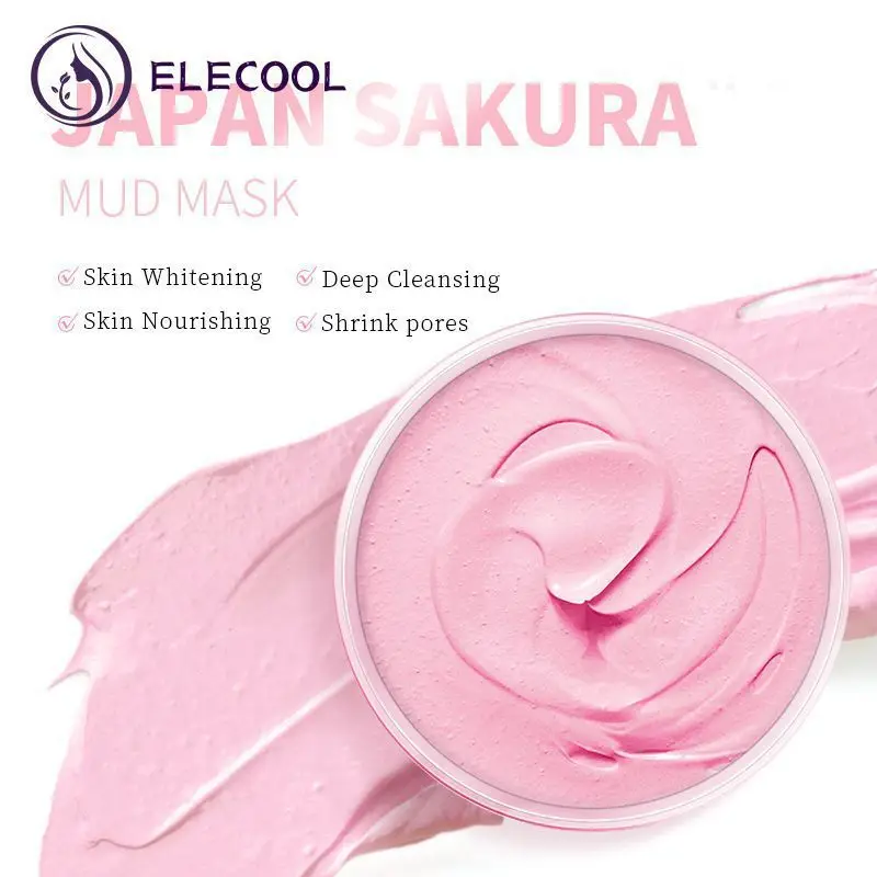 

Sakura Mud Mask Deep Cleansing Whitening Remove Blackhead Pores Oil Control 80g Pore Whitening Hydrating Care Mask