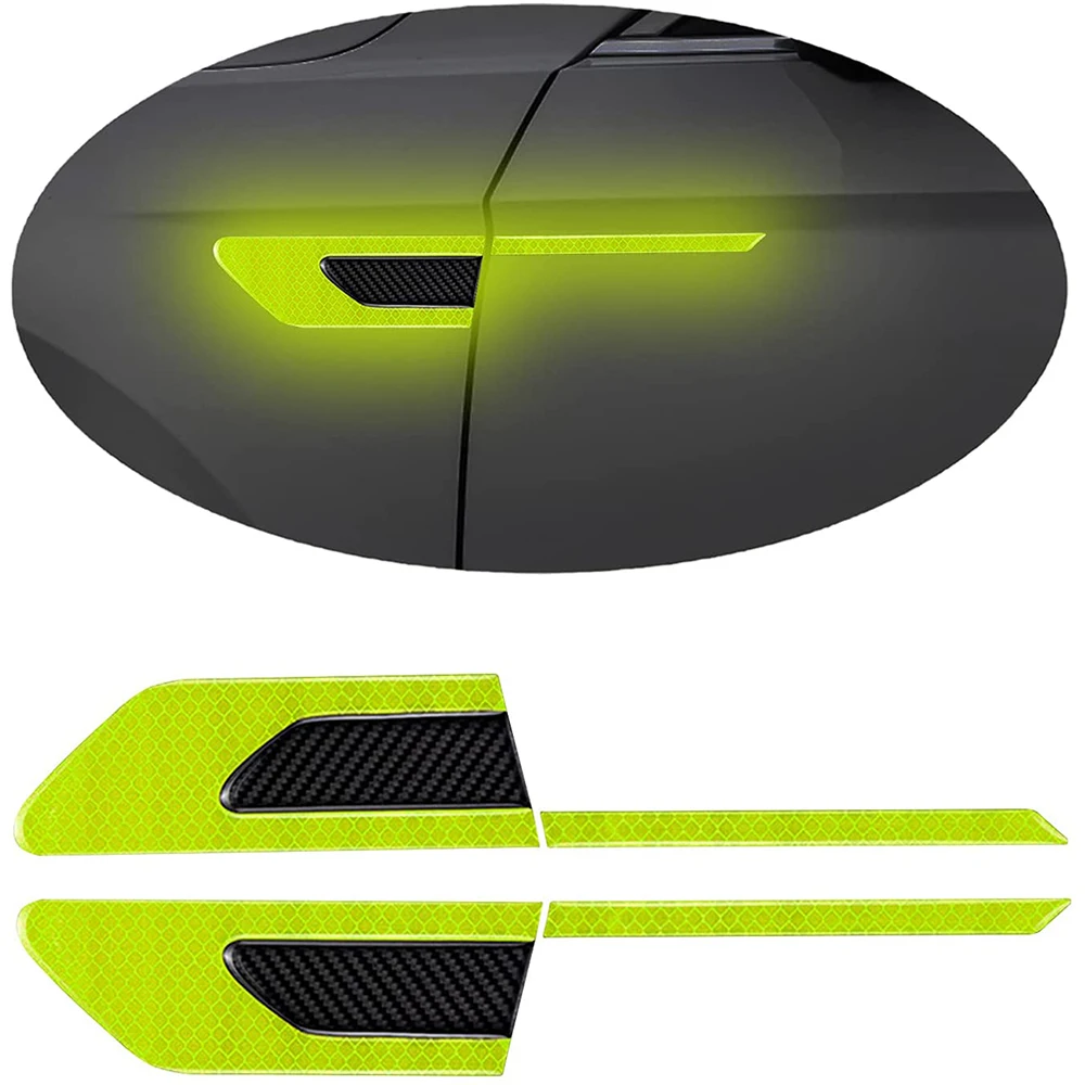 

2Pcs Car Reflective Safety Warning Strip Tape Car Bumper Reflective Strip Secure Reflector Stickers Decals Universal Accessories