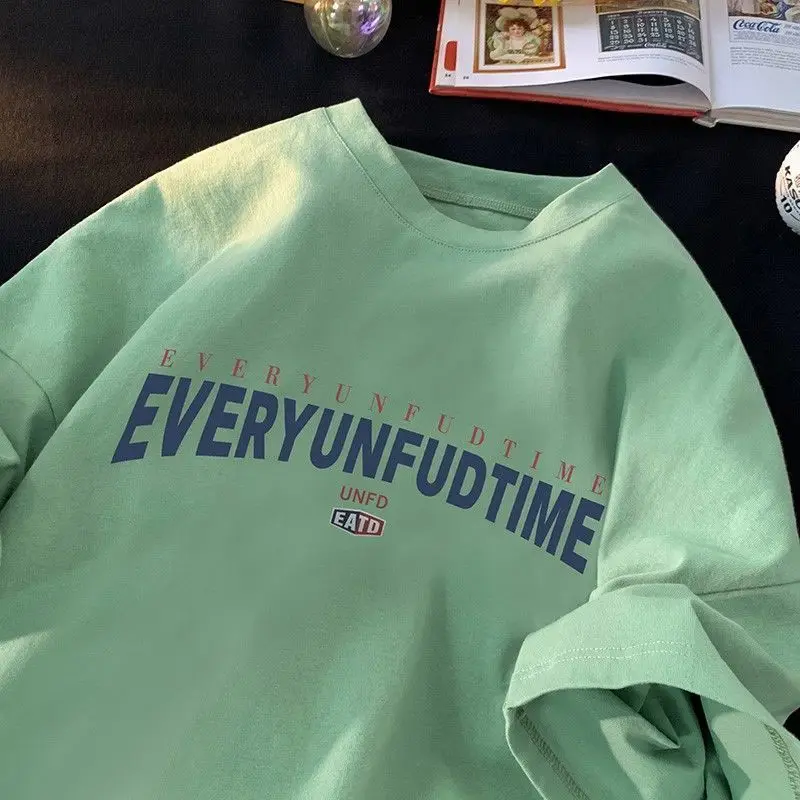 

Japanese Street Short Sleeved T-shirt for Men and Women In Summersimple and Casualpure Cottonhalf Sleevedslimming New Style