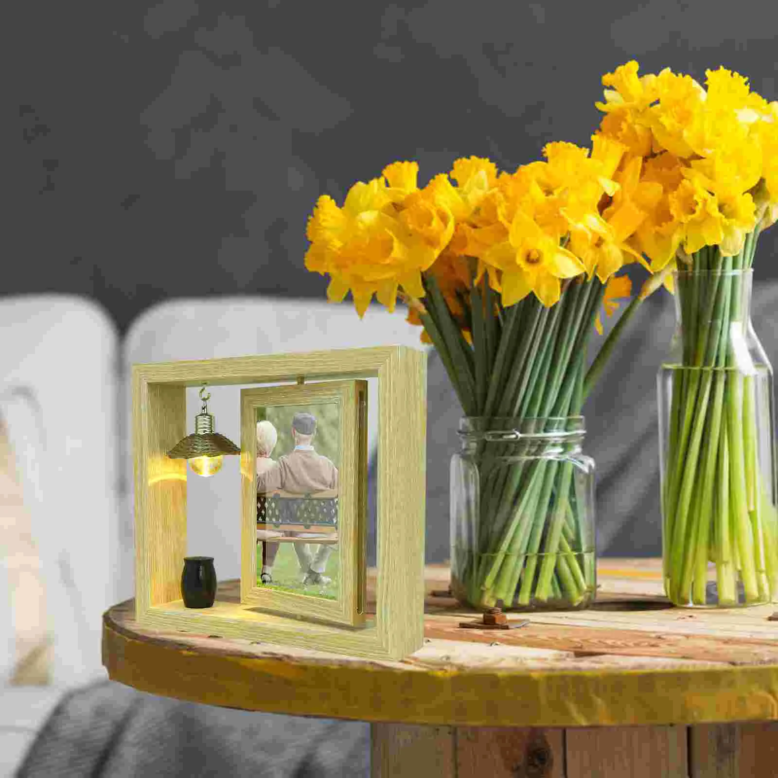 Вращающаяся фоторамка урна собака подарок изображение настольная металлическая