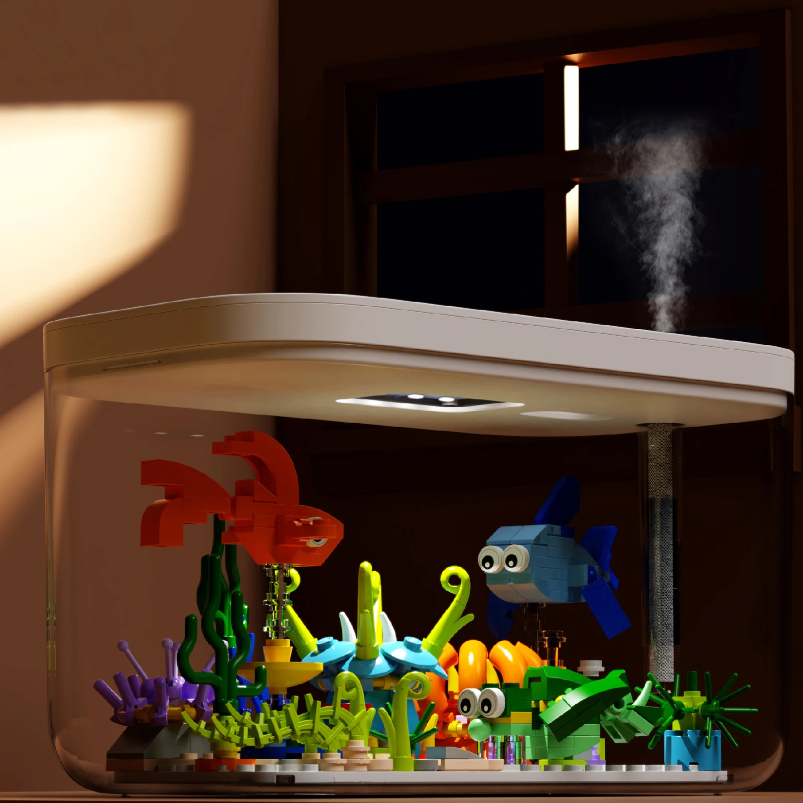 

Underwater World Building Blocks Humidifier Mist, Four Modes Available, Desktop Decoration, Home Decorations
