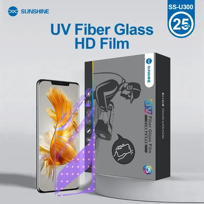 

Sunshine SS-U300 HD UV Fiberglass Protective Screen Film Full Screen Coverage Diamond Level Explosion-proof Glass Protective