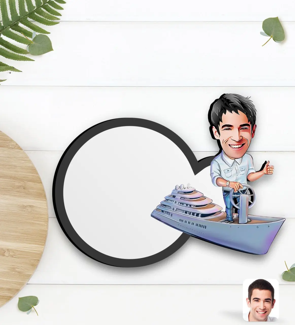 

Персонализированный мужской Капитан карикатура деревянной чашки altlığ2