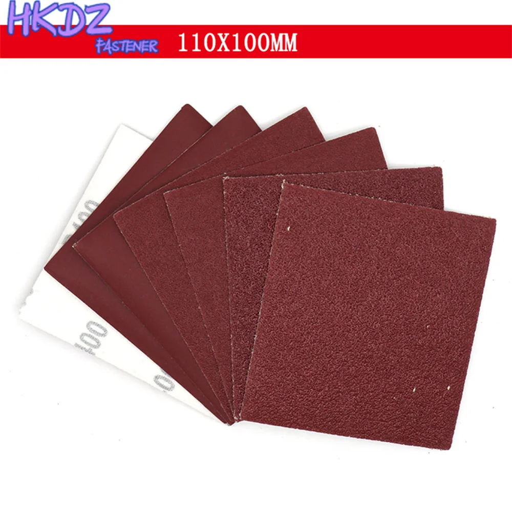 

Grit 40 100 400 100x110mm Square Sandpaper Sand Sheets Hook Loop Sanding Red Polishing