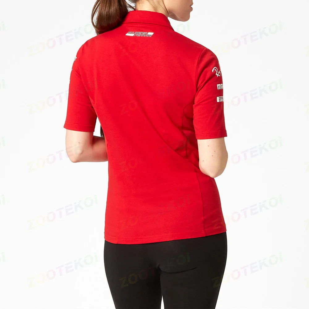 Womens 2023 Team Polo Shirt  F1 Racing Motorcycle Short Sleeve Formula One Team Store T -shirt Dry And Breathable