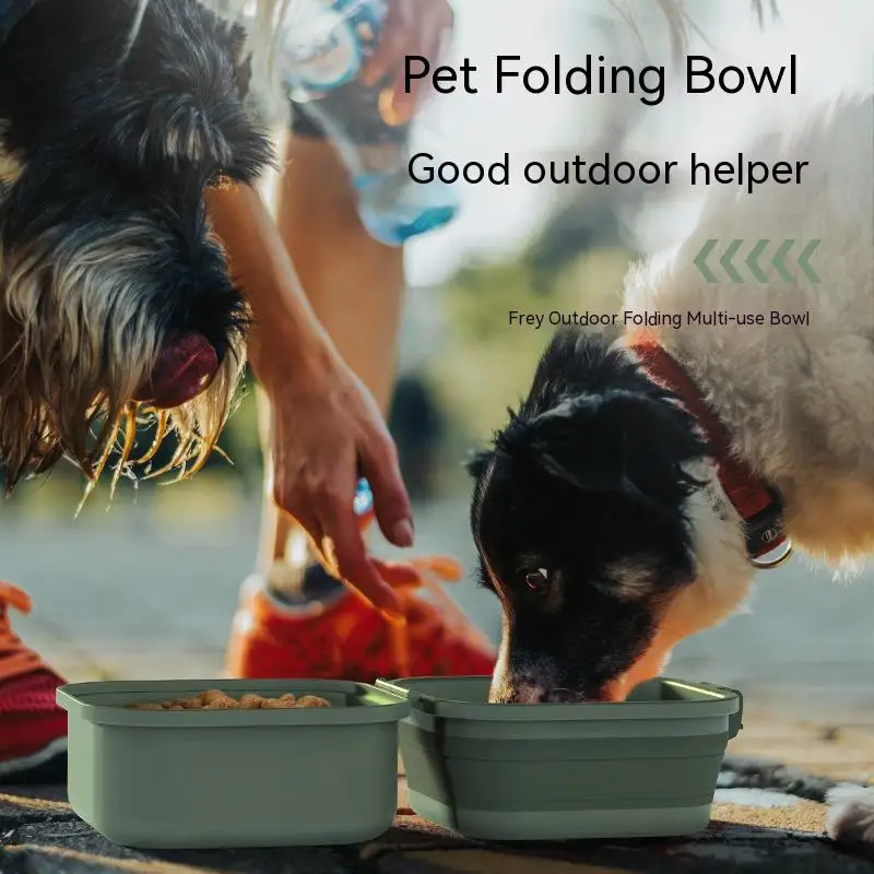 

Складная миска для собак, двухслойная портативная миска для домашних животных