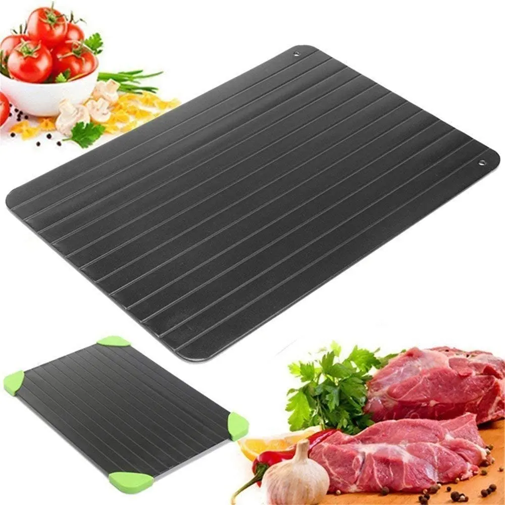 Fast Defrosting Tray for Frozen Meat Large Size Thawing Plate with Groove Design Defrost Food Rapid Safer Kitchen Gadgets Tools