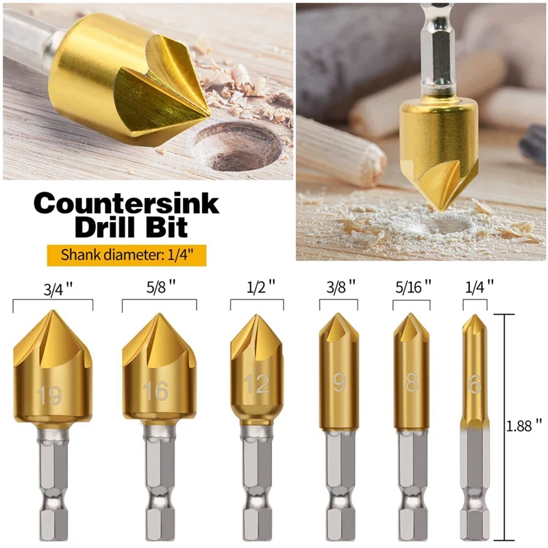 

23Pcs Woodworking Chamfer Drilling Tool Set They Can Be Used To Drill Holes In Wood Logs