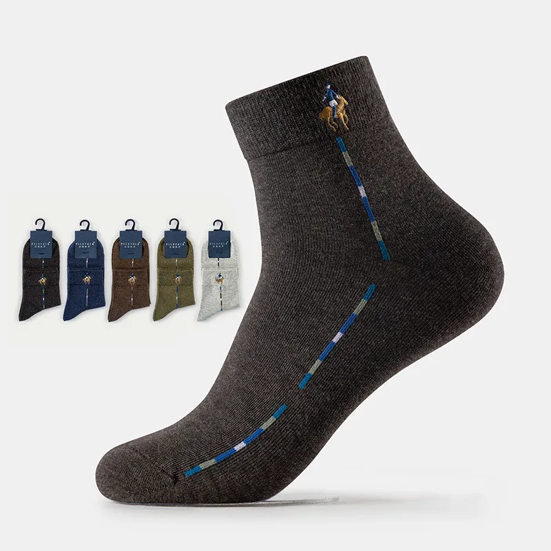5 Pairs New Simple Socks Four Seasons hort Tube Men's Socks Combed Cotton Moisture-wicking Breathable Cotton Socks