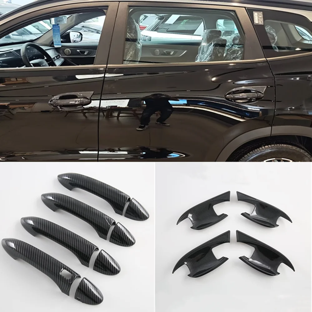 

Крышка дверной ручки автомобиля для Chery Chirey Omoda 5 C5 E5 FX 2023 ~ 2025 2024 ABS, хромированная наклейка из углеродного волокна, аксессуары для царапин