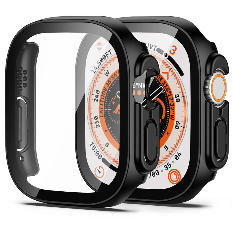 

Стекло + фотоэлемент для Apple Watch Ultra 49 мм, ремешок для умных часов, бампер для ПК + защита экрана, закаленное покрытие, защитный чехол серии iwatch