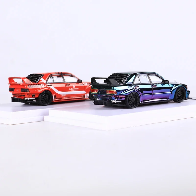 DCM 1:64 190E W201 Restomod гальваническое покрытие colorfu/красный литье из сплава Модель