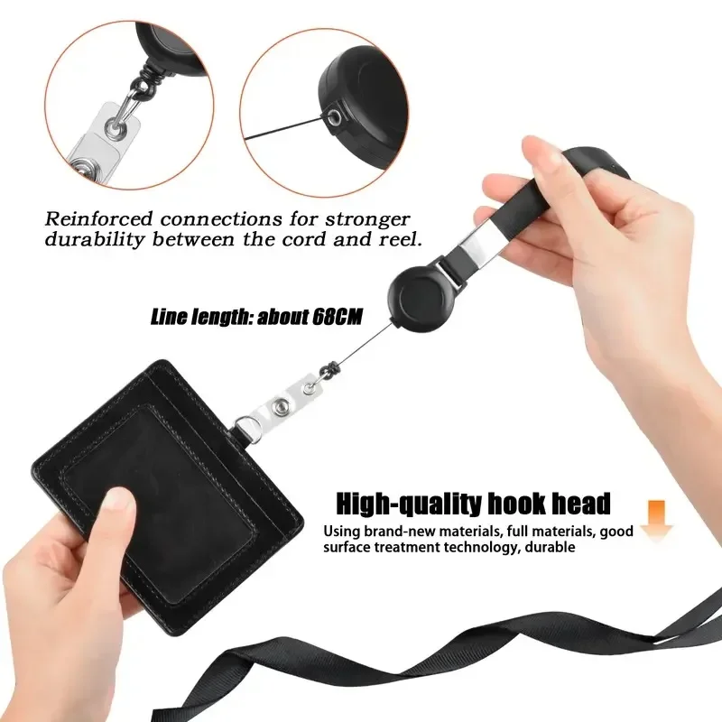 Простота держатель для удостоверений личности работника черный цвет выдвижная