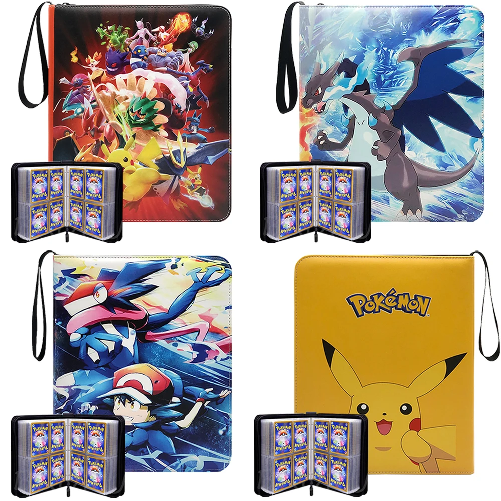 

Pokemon Cards Holder Album Book Charizard Pikachu 4 Pocket 50Pages Hold 400Pcs Cards Trading Collection Card Case Binder Sleeves