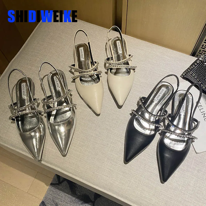 

SDWK/удобная женская обувь на плоской подошве с острым носком; Женские бежевые пикантные босоножки на плоской подошве в стиле ретро; Модная черная обувь