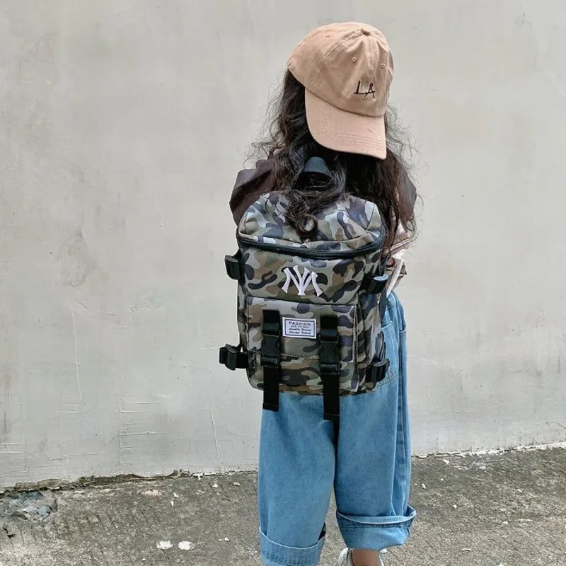 Children Kids Backpacks Primary School Student Bags For Boy And Girl Canvas Lightweight Neutral Fashion Travel Bag For An Outing