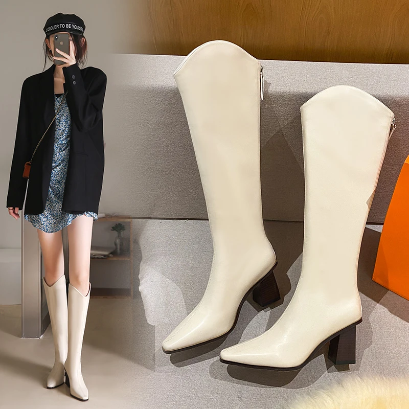 

Модные сапоги NQYW на очень высоком каблуке, обувь на молнии, теплые зимние сапоги, новые женские зимние мотоциклетные сапоги, женские дизайне...