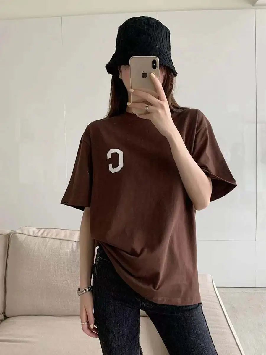 

Women T-shirt2022 Summer New Letter Print Loose Short-sleeved Men and Women Same T-shirt