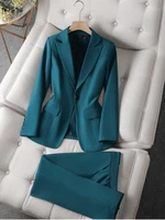 high quality professional office women pants jacket 2 piece set 2022 spring autumn slim fit ladies elegant suit blazer