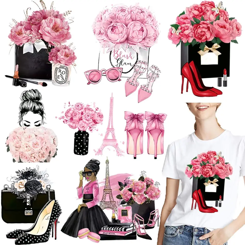 наклейка на одежду термонаклейки нашивки Разноцветные цветы термонаклейка