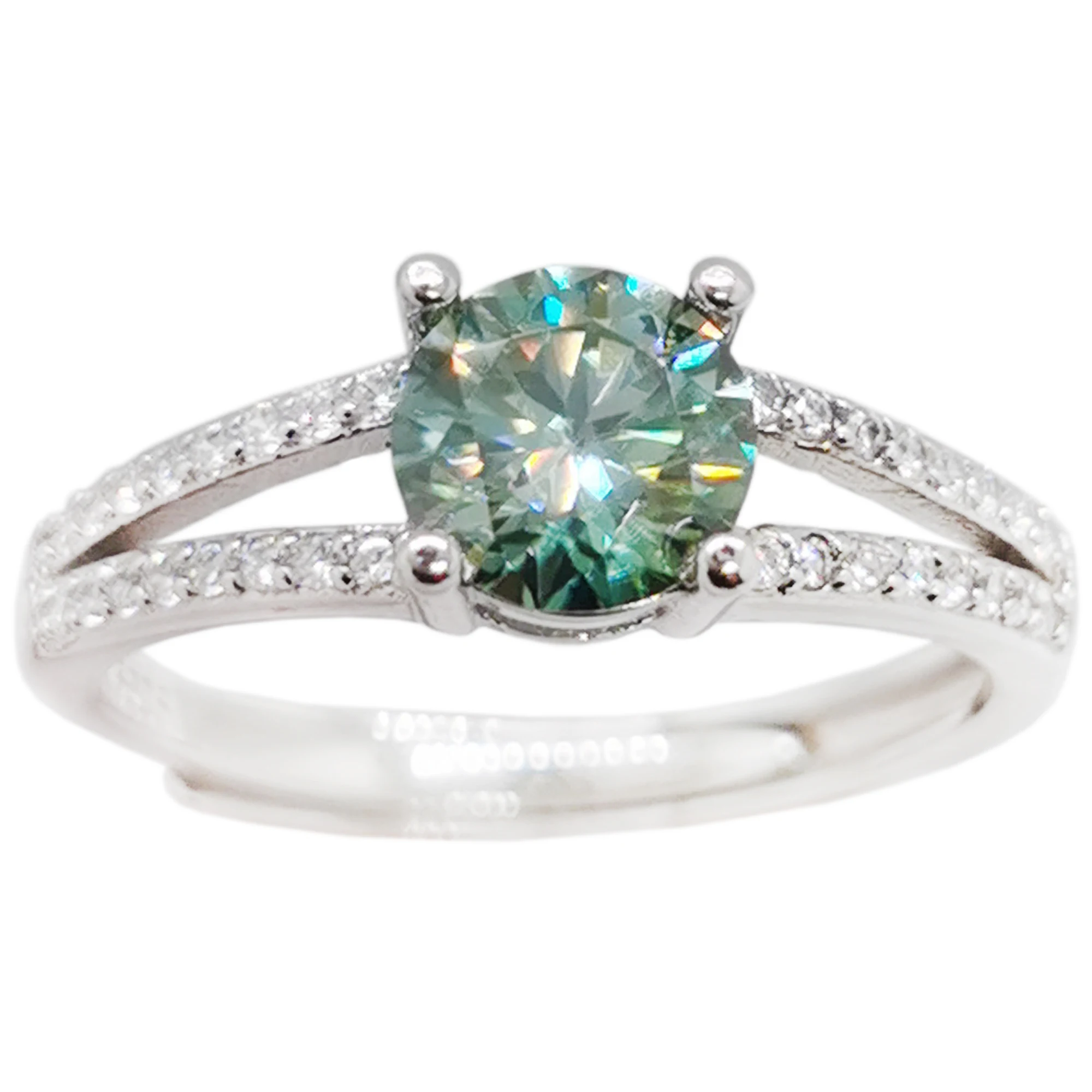 

Обручальное кольцо с муассанитом, зеленый Муассанит 1 карат, класса VVS, повседневное украшение с покрытием из 18-каратного золота
