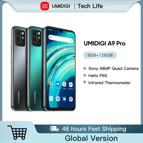 Смартфон UMIDIGI A9 Pro, Android, разблокированный телефон, 6 ГБ, 128 ГБ, Helio P60, 6,3 дюйма, FHD +, телефон в точке