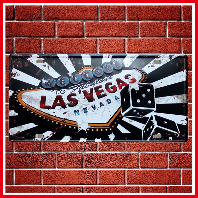 

New Las Vegas Vintage Metal Signs Home Decor Vintage Tin Signs Pub Vintage Decorative Plates Metal Wall Art 20x30cm Drop Ship