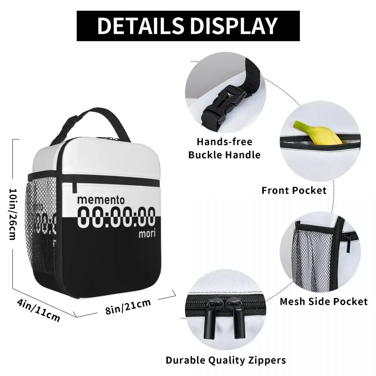 Персонализированная сумка для ланча с песочными часами Mori Unus Annus мужская и