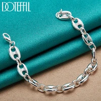 doteffil 925 sterling silver simple classic chain bracelet for women man wedding engagement party fashion jewelry