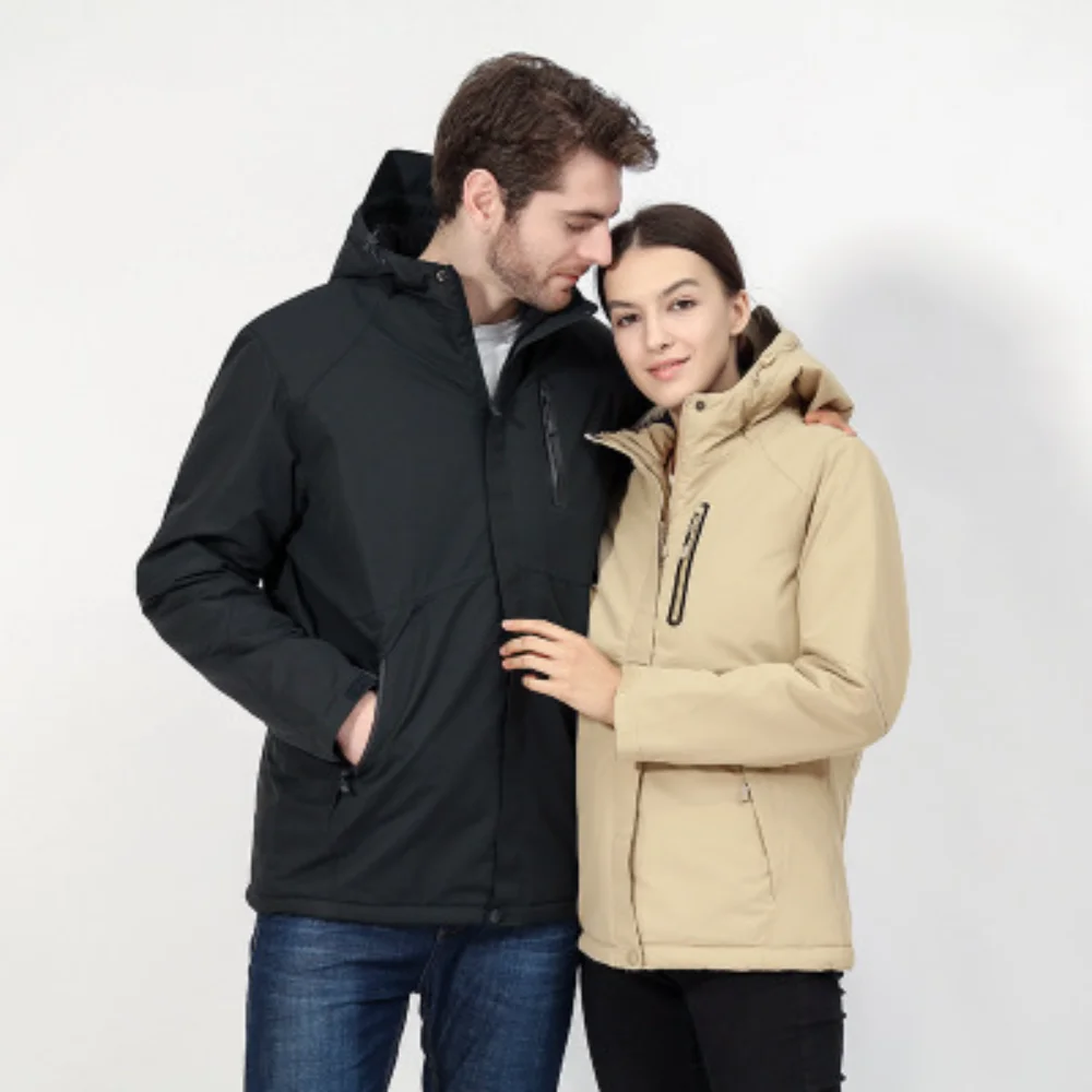

Smart Heating Jackets Winter Men and Women Market Trend Solid Color USB Heating Travel Jacket Men Heating Cotton Coat Jacket