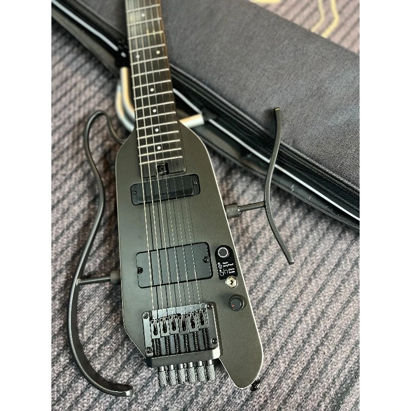 Фото Электрогитара Donner HUSH-X PRO 38 дюймов с технологией Lock, Zero Design, Rock Starter, портативная, безголовая №3