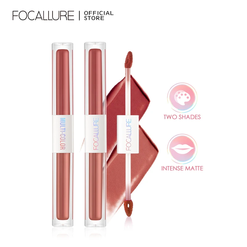 

FOCALLURE Lip Tint Ultra-light Intense Color Dual-Stick Lipstick 2 In 1 Liquid Matte Misty Velvet Non-cracking Anti-transfer