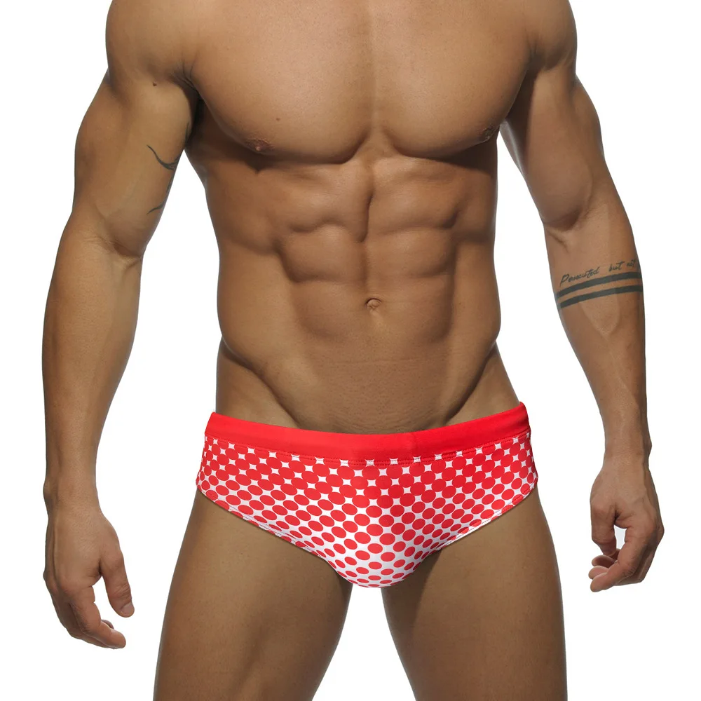 

y61 new red polka dots sexy low waist tight men swimwear surf swimming men beach shorts bikinis pool swim trunk briefs swimsuits