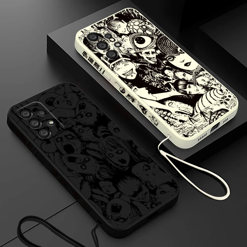 

Junji Ito horror comics Samsung Phone Case Cover For A73 A53 A33 A52 A32 A71 A51 A21S A03S A50 A30 5G Liquid Left Rope