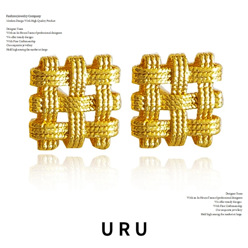 

925 Silver Needle Fashion Jewelry Geometric Earrings 2022 New Trend Simply Gold Color Stud Earrings For Women Gifts