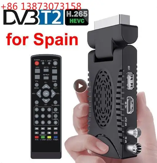 Фото Приемник DVB-T2 H.265 1080P HD для цифрового эфирного телевидения с интерфейсом Scart, пультом дистанционного управления 2 в 1, для стран ЕС. №1